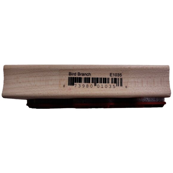 Bird Branch Rubber Stamp By Memory Box USA Wood-Mounted 4.5" X 1.5" - Picture 5 of 5